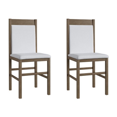 Duas Cadeiras para Sala de Jantar Madeira Maciça 600 Marrom/Ameixa Negra