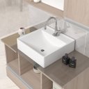 Ver imagem 3 de Conjunto Gabinete Banheiro VENUS 80cm Madeirado/Cinza - Gabinete + Cuba + Espelheira + Tampo Vidro