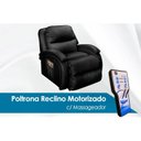 Ver imagem 1 de Poltrona Reclinável p/ Sala Divino Urbany Zero Wall c/ Vibro Massagem Giro e Balanço Courano Preto -