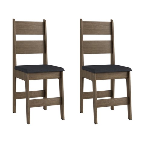 Duas Cadeiras para Sala de Jantar MDF Milano Marrom/Ameixa Negra