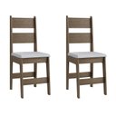 Ver imagem 1 de Duas Cadeiras para Sala de Jantar MDF Milano Marrom/Ameixa Negra