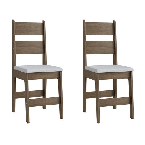 Duas Cadeiras para Sala de Jantar MDF Milano Marrom/Ameixa Negra