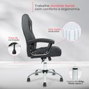 Ver mais imagens de Cadeira Escritório Presidente Big Pl-101 Big com Molas - Preto