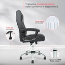 Ver mais imagens de Cadeira Escritório Presidente Big Pl-101 Big com Molas - Preto