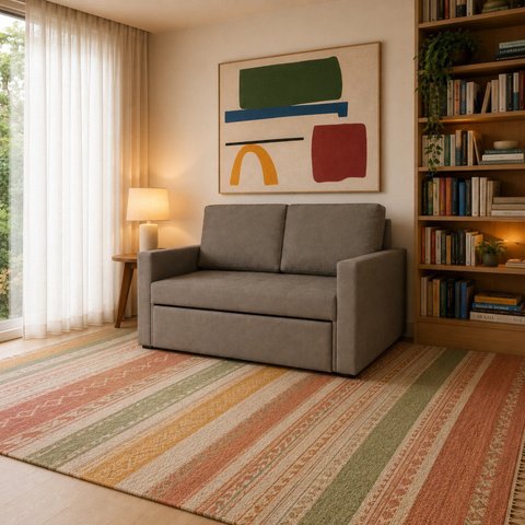 Sofá-Cama Doppio - 1,60m Largura - Tecido Resistente À Líquidos