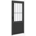 Ver imagem 1 de Porta Social / Postigo 2,10x0,90 Alumínio Preto Direita