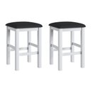 Ver imagem 1 de Duas Banquetas Estofadas em Madeira Maciça Branco