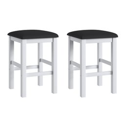 Duas Banquetas Estofadas em Madeira Maciça - 1