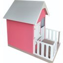 Ver imagem 5 de Casinha Infantil 1,00 x 1,60cm em MDF com Cercado:Rosa/Branco