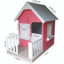 Ver imagem 2 de Casinha Infantil 1,00 x 1,60cm em MDF com Cercado:Rosa/Branco
