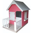 Ver imagem 1 de Casinha Infantil 1,00 x 1,60cm em MDF com Cercado:Rosa/Branco