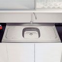 Ver imagem 2 de Pia de Apoio New Raggi 40 Aço Inox Pré Polido 120x52cm - Tramontina 93041/527