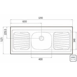 Pia de Apoio New Raggi 40 Aço Inox Pré Polido 120x52cm - Tramontina 93041/527 - 4