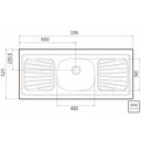 Ver imagem 4 de Pia de Apoio New Raggi 40 Aço Inox Pré Polido 120x52cm - Tramontina 93041/527