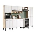 Ver imagem 1 de Cozinha Completa Arizona Plus com Armário e Balcão Carraro - Carvalho/branco Carvalho/branco