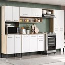 Ver imagem 2 de Cozinha Completa Arizona Plus com Armário e Balcão Carraro - Carvalho/branco Carvalho/branco