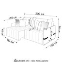 Ver imagem 4 de Sofá Cama Retrátil 200cm Essence D05 Linho Cinza/preto - Mpozenato