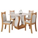 Ver imagem 2 de Mesa de Jantar Retangular Meiry 1,20x80 com 4 Cadeiras Dalas Yescasa Bege/Mel/Blonde/Marfim