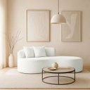 Ver imagem 1 de Sofá Feijão de Canto Curvado Elegante 2 Lugares Bouclé:bouclé Branco