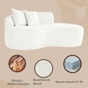 Ver imagem 6 de Sofá Feijão de Canto Curvado Elegante 2 Lugares Bouclé:bouclé Branco