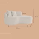 Ver imagem 5 de Sofá Feijão de Canto Curvado Elegante 2 Lugares Bouclé:bouclé Branco