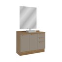 Ver imagem 3 de Gabinete para Banheiro 2 Portas 3 Gavetas com Tampo Botanic Marrom/Nogueira/Fendi