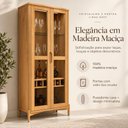 Ver imagem 5 de Cristaleira 2 Portas com Vidro e LED em Madeira Maciça Nest - Tauari