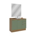 Ver imagem 3 de Gabinete para Banheiro 2 Portas 3 Gavetas com Tampo Botanic Marrom/Nogueira/Verde Oliva