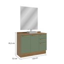 Ver imagem 5 de Gabinete para Banheiro 2 Portas 3 Gavetas com Tampo Botanic Marrom/Nogueira/Verde Oliva