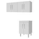 Ver imagem 2 de Kit 2 Armários Lavanderia Aéreos com Balcão e Tanque 6 Portas Multimóveis CR30056 Branco