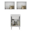 Ver imagem 3 de Kit 2 Armários Lavanderia Aéreos com Balcão e Tanque 6 Portas Multimóveis CR30056 Branco