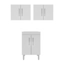 Ver imagem 1 de Kit 2 Armários Lavanderia Aéreos com Balcão e Tanque 6 Portas Multimóveis CR30056 Branco