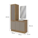 Ver imagem 4 de Gabinete para Banheiro 2 Peças 3 Portas com Tampo Botanic Marrom/Nogueira/Fendi