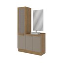 Ver imagem 3 de Gabinete para Banheiro 2 Peças 3 Portas com Tampo Botanic Marrom/Nogueira/Fendi