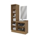 Ver imagem 5 de Gabinete para Banheiro 2 Peças 3 Portas com Tampo Botanic Marrom/Nogueira/Fendi