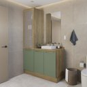 Ver imagem 2 de Gabinete para Banheiro 2 Peças 3 Portas com Tampo Botanic