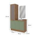 Ver imagem 5 de Gabinete para Banheiro 2 Peças 3 Portas com Tampo Botanic Marrom/Nogueira/Verde Oliva