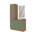Ver imagem 3 de Gabinete para Banheiro 2 Peças 3 Portas com Tampo Botanic Marrom/Nogueira/Verde Oliva