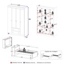 Ver imagem 2 de Jogo de Quarto com Cama Solteiro e Guarda-Roupa 4 Portas 2 Gavetas Lira Multimóveis MP4838 Branco/