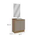 Ver imagem 5 de Gabinete para Banheiro 2 Portas com Tampo Botanic Marrom/Nogueira/Fendi