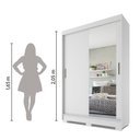 Ver imagem 5 de Guarda Roupas Solteiro Com Espelho 2 Portas de Correr 2 Gavetas Leblon