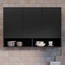 Ver imagem 6 de Armário de Cozinha Aéreo 3 Portas 2 Nichos 91cm Milão Preto - Ej Móveis