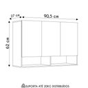 Ver imagem 4 de Armário de Cozinha Aéreo 3 Portas 2 Nichos 91cm Milão Preto - Ej Móveis