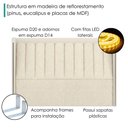Ver imagem 5 de Cabeceira Casal 140 cm Lumina LED com Frame Boucle Tca 310 Corino Tcs 725 Peer