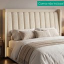 Ver imagem 2 de Cabeceira Casal 140 cm Lumina LED com Frame Boucle Tca 310 Corino Tcs 725 Peer