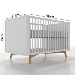 Berço Americano em Mdf Grade Fixa Zen - 3