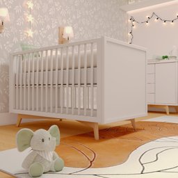Berço Americano em Mdf Grade Fixa Zen - 1