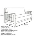 Ver mais imagens de Kit Poltrona e Sofá Living 2 Lugares Marilia 1,60m Linho Dourado Base em Madeira Castanho - Pallazio