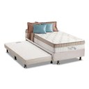 Ver imagem 1 de Cama Box c/Auxiliar Solteiro: Colchão Anjos Superlastic King Best Clean 28 + Base CRC Courano Branco