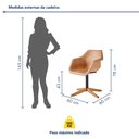 Ver imagem 3 de Cadeira Giratória com Base em Aço e Pés em Madeira Maciça Lodelô